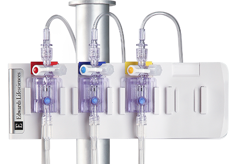 \TruWave disposable pressure transducer with 3cc flush device and IV set.